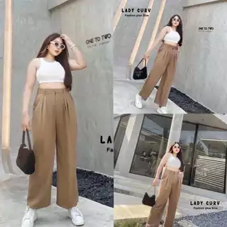 กางเกงขายาวจีบใหญ่ ตะขอหน้า เอวสูง งานสาวใหญ่ สาวอวบ บิ๊กไซต์ ใส่ได้