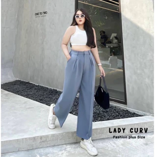 กางเกงขายาวจีบใหญ่ ตะขอหน้า เอวสูง งานสาวใหญ่ สาวอวบ บิ๊กไซต์ ใส่ได้