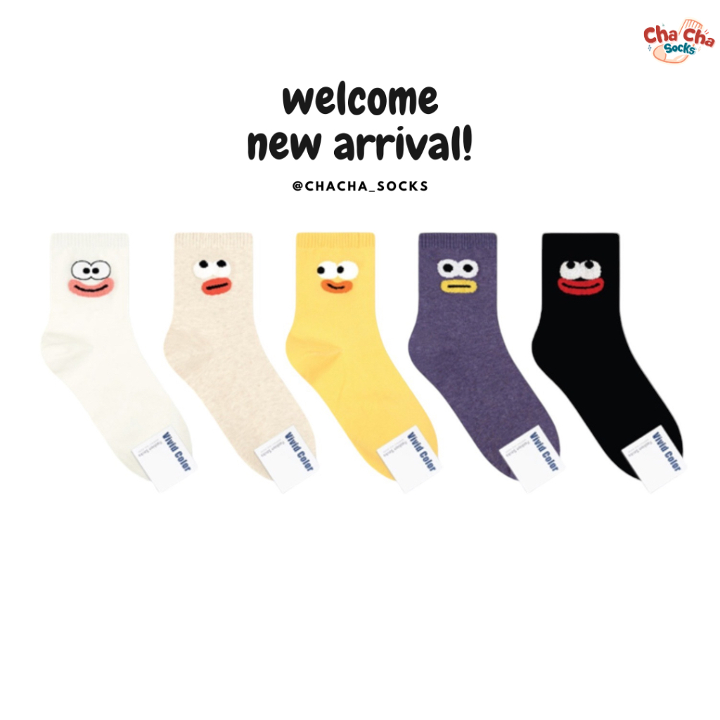 [พิมพ์โค้ด CHAC11 ซื้อ 300.- ลด 60.-] Chacha socks - ถุงเท้าข้อยาว Naughty Socks แบรนด์ Vivid Color นำเข้าจากเกาหลี