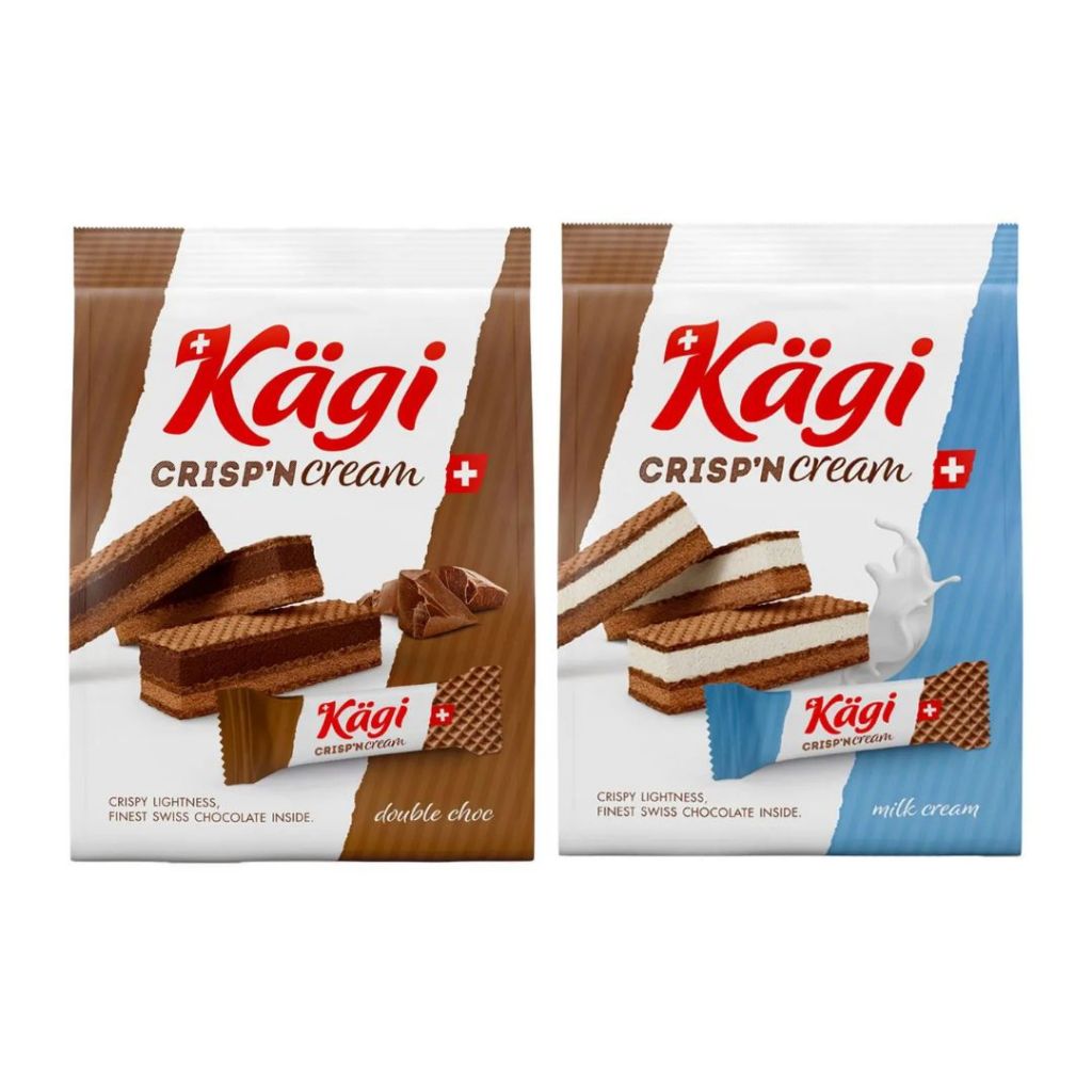 Kägi Crisp’n Cream เวเฟอร์ไส้ครีม นํ้าหนัก 88 กรัม จากสวิสเซอร์แลนด์ มี 2 รส