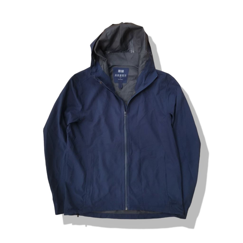 Uniqlo Navy Blues Blocktech 3D Cut Hooded Parka Jacket(L04) รอบอก 45”