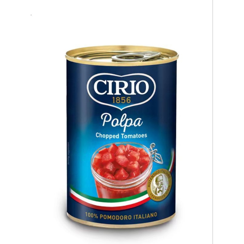 CIRIO Chopped Tomatoes 400 g -- มะเขือเทศแบบสับ ตรา ซิริโอ (อิตาลีแท้ 100%) ขนาด 400 กรัม
