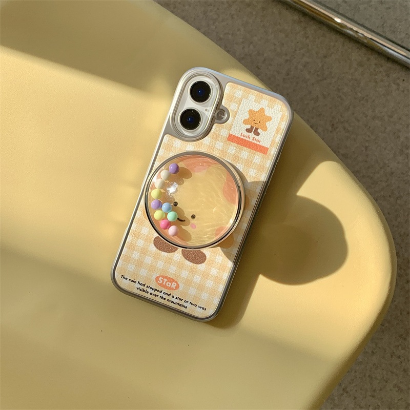 เคสลายดาวสก๊อตเหลือง + griptok แม่เหล็กเขย่าได้ เคสไอโฟน พร้อมส่ง เคสสำหรับ IPHONE CASE 12-16PROMAX