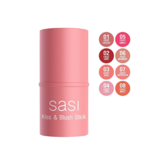 (1ชิ้น) sasi Kiss & Blush Stick บลัชออนแท่งแบบครีม คิส แอนด์ บลัช สติ๊ก 3 in 1 (4 g.)