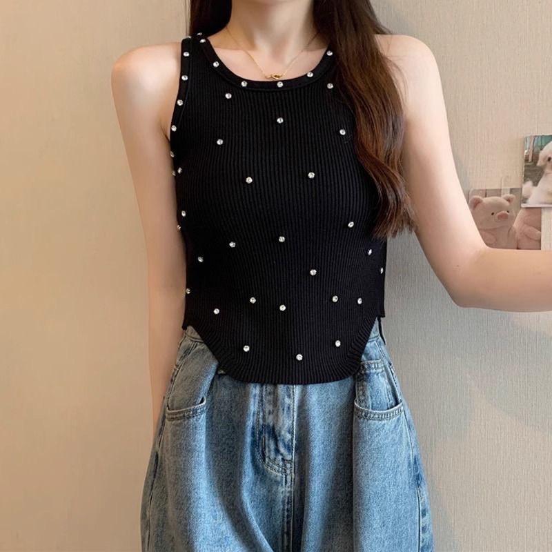 เสื้อกล้ามไหมพรม ทรงUพรางหุ่น นื้อผ้ายืด