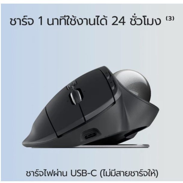 Logitech MX Ergo S  Wireless Trackball Mouse(เมาส์ไร้สาย บลูทูธแทร็คบอล ลดความเมื่อยล้าตามหลัก ergonomic)