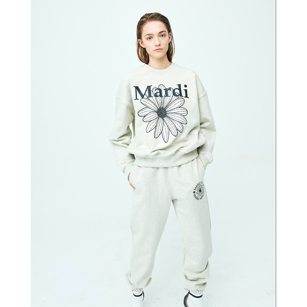 MARDI MERCREDI SWEATSHIRT FLOWERMARDI_OATMEAL BLACK