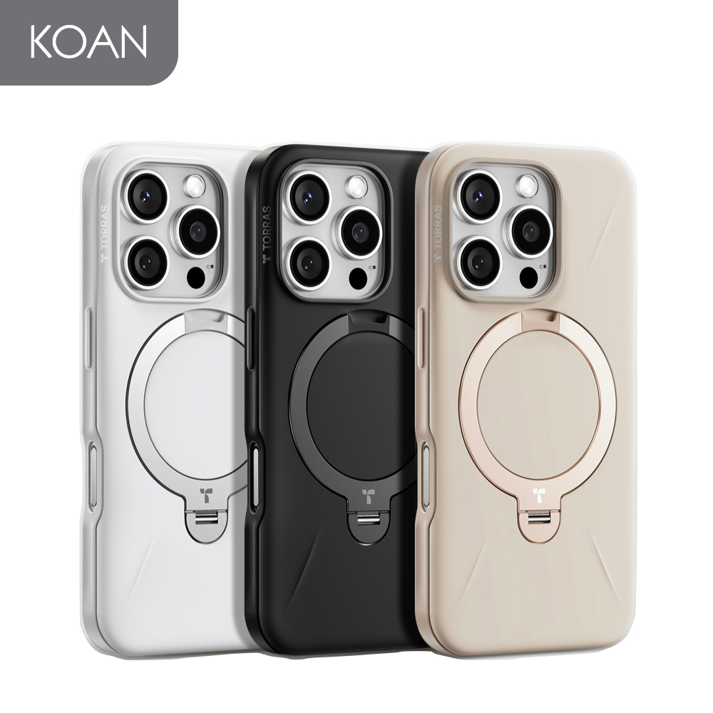 เคสมือถือ Torras Ostand Spin Fusion Series iP 16 Pro / 16 Pro Max - Ivory White / Onyx Black / Desert Gold