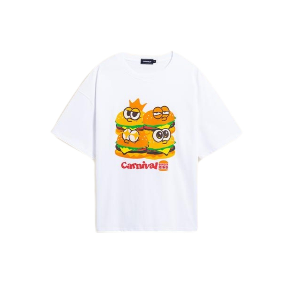CARNIVAL CNVXBURGT002WH BURGER KING THE WHOPPER OVS T-SHIRT WHITE