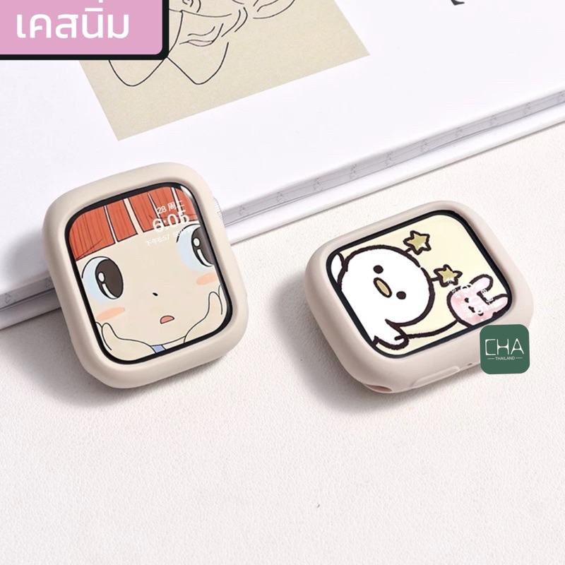 Case ด้าน Silicon เคส smart  เคสสําหรับแอปเปิ้ลวอช Watch11 10 9 8 7 6 se  5 4 3 2 1 case 40/41/44/45/46mm เคสซิลิโคน เคส
