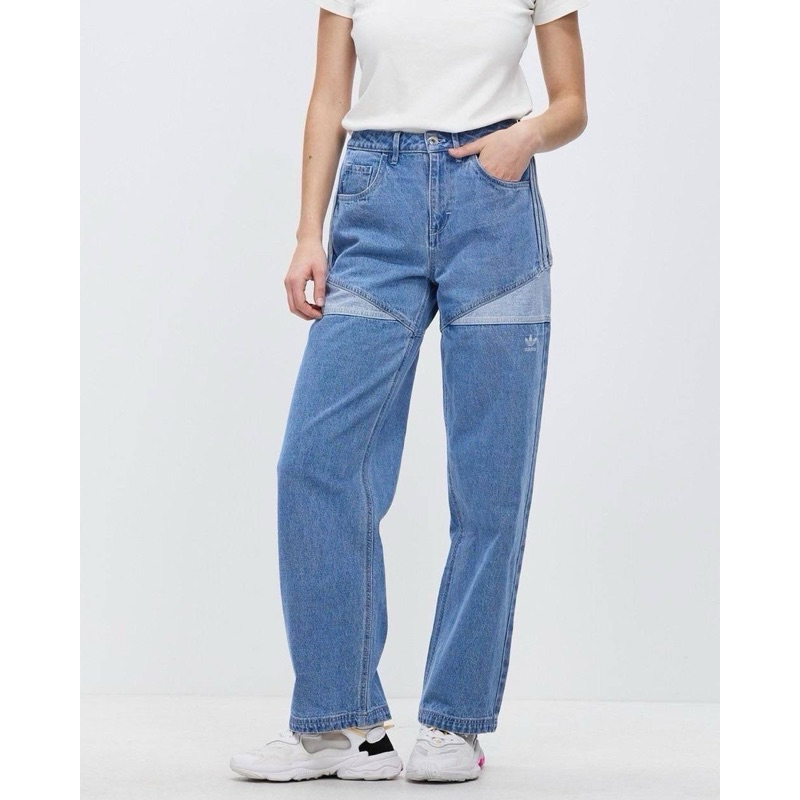 กางเกงยีนส์ เอวสูง Adidas Denim Jeans