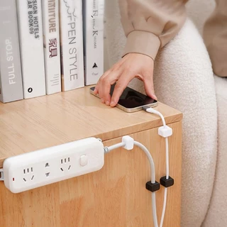 ชิ้นการจัดเรียงสายเคเบิลคลิปตัวจัดการสายไฟ USB ชาร์จเครื่องม้วนสายเคเบิลข้อมูลมีหัวเข็มขัดการจัดเก็บคงที่สายเคเบิลข้อมูล