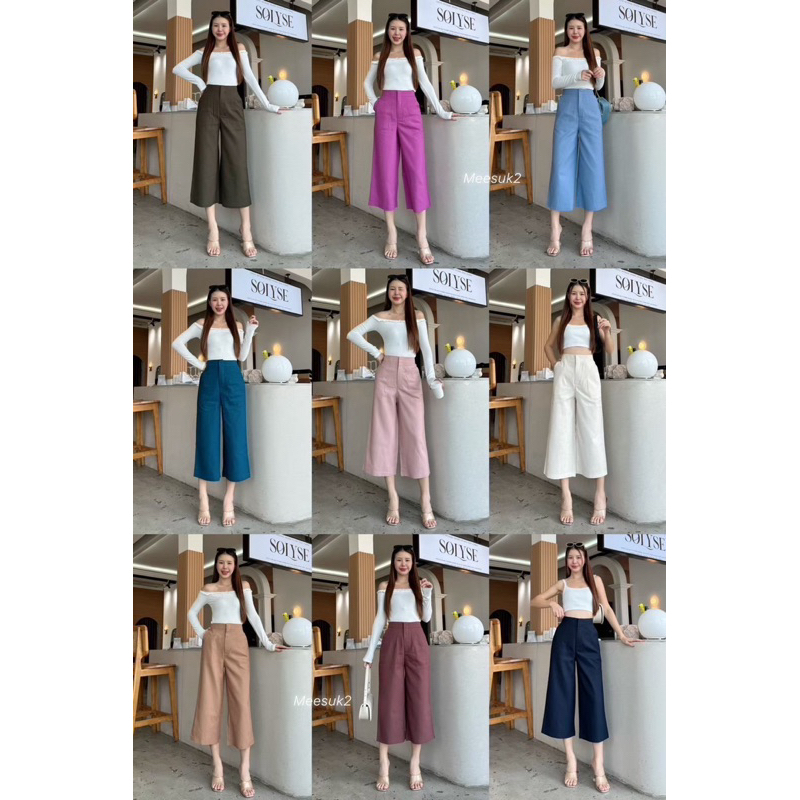 ❤️‍ new collection ❤️‍ กางเกง7ส่วนผ้าลินิน”เอวสม็อคหลัง“พร้อมส่ง ️ ราคา ถูกที่สุด ดีลบีเคเค แกลเลอรีภาพที่ 3