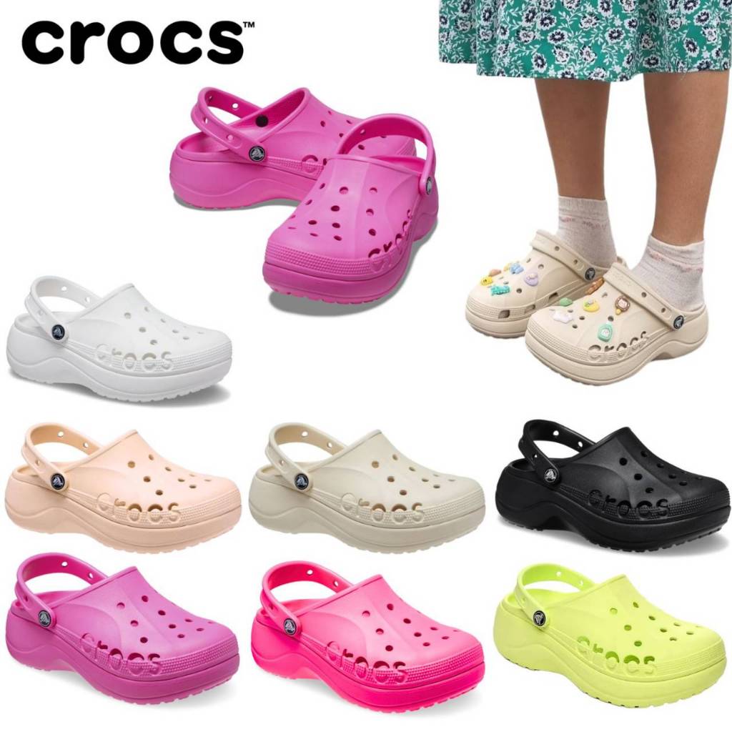 CROCS WOMEN'S CASUAL SHOES BAYA PLATFORM CLOG 🇺🇸💯ของแท้นำเข้าอเมริกา