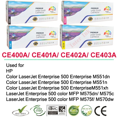 หมึกเลเซอร์ CE400A / CE401A / CE402A / CE403A (507A) สีดำ/ สีฟ้า/ สีเหลือง/ สีแดง Full Color
