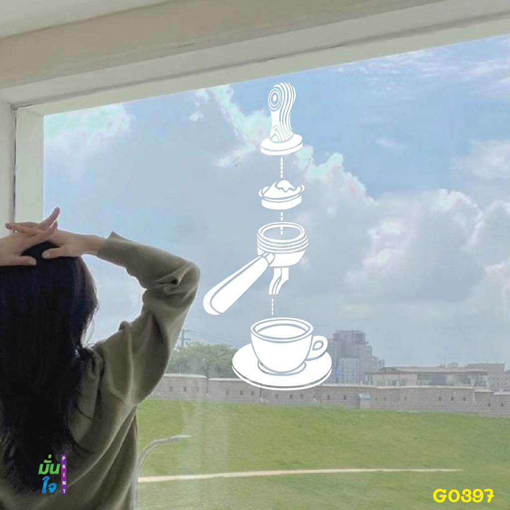 สติ๊กเกอร์ติดกระจก ขั้นตอนการทำกาแฟสด coffee maker ตกแต่งบ้าน สติกเกอร์แต่งร้าน สติกเกอร์ไดคัท สติ๊กเกอร์ MP-CNX G0397 - รูปที่ 3