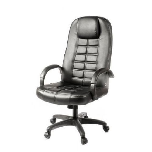 เก้าอี้สำนักงาน เก้าอี้ผู้บริหารใหญ่ มีสวิงหลัง รุ่น PR-156 หนัง PVC สีดำ ขาเหล็ก