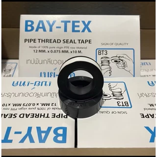 คุ้ม💥เทปพันเกลียว เทปพันก๊อกน้ำ เทปพันท่อประปา BT3-BAY-TEX(12mmX0.075mmX10m)10เมตร.(เต็ม1ม้วน)