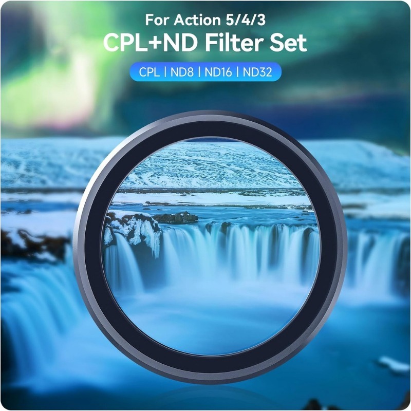 Telesin CPL+ND8/16/32 Lens filter kit  for DJI Osmo Action 5Pro/4/3 (AGC Glass)