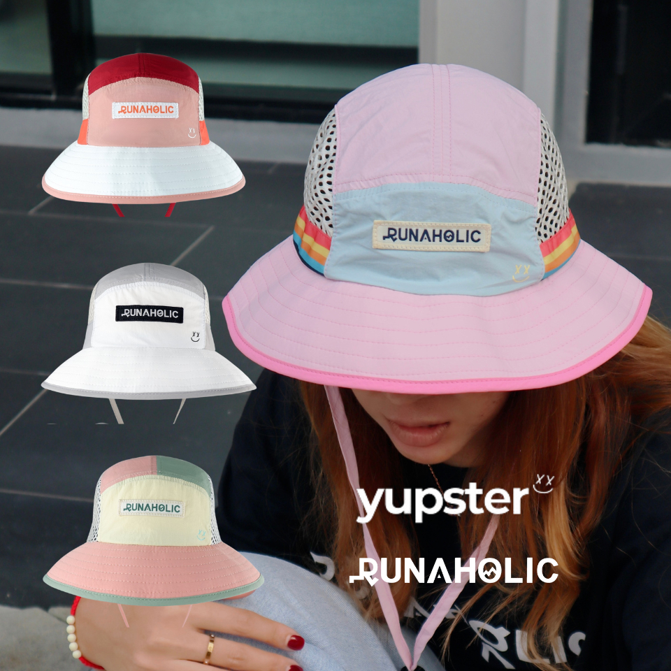 Limited Edition หมวก Bucket Pro Yupstere X Runaholic หมวกวิ่ง ออกกำลังกาย เดินป่า กันแดด ตาข่ายข้าง
