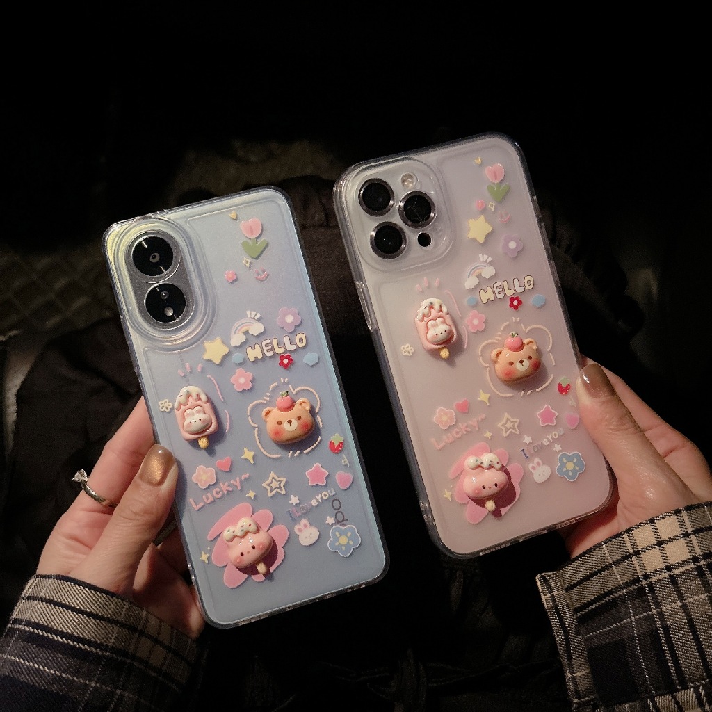 Case เคส ลายการ์ตูนนูน ไล่สี น่ารัก สำหรับ รุ่น For IPHONE 7Plus 11 SAMSUNG A55 OPPO A52020 A18 RENO7Z RENO11F VIVO Y20