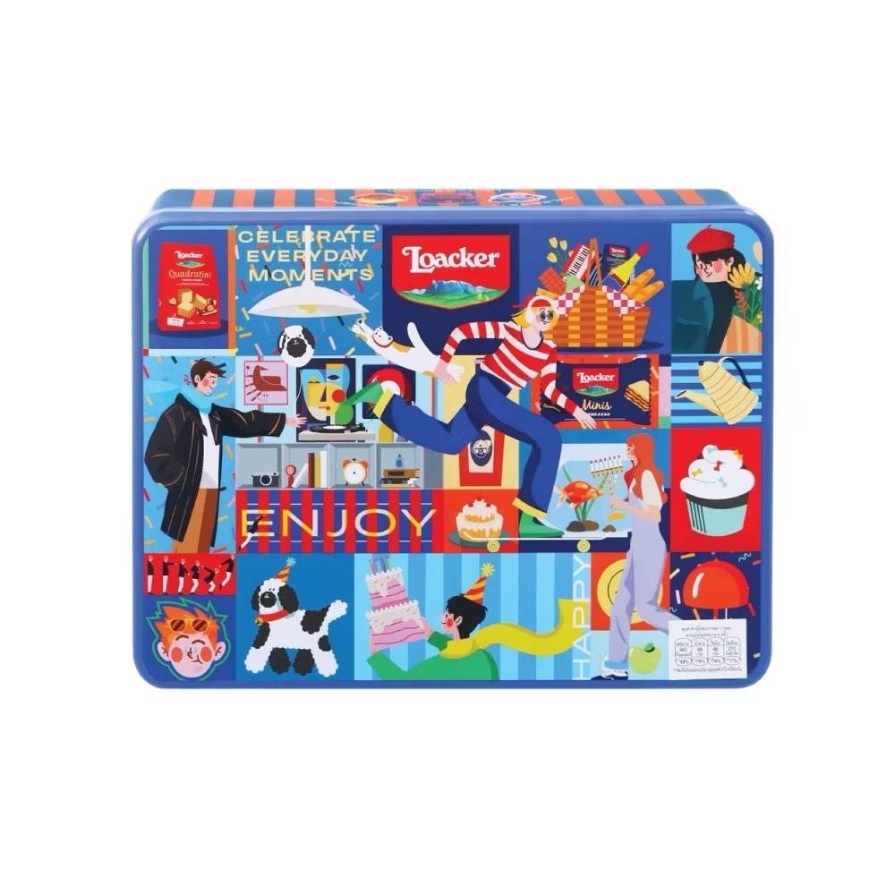 Loacker Viput A. Gift Tin ล็อคเกอร์ เวเฟอร์ คลาสสิค กิ๊ฟทิน 140/185ก.กล่องกิฟท์เซ็ท ขนมปีใหม่ Sundae Kids