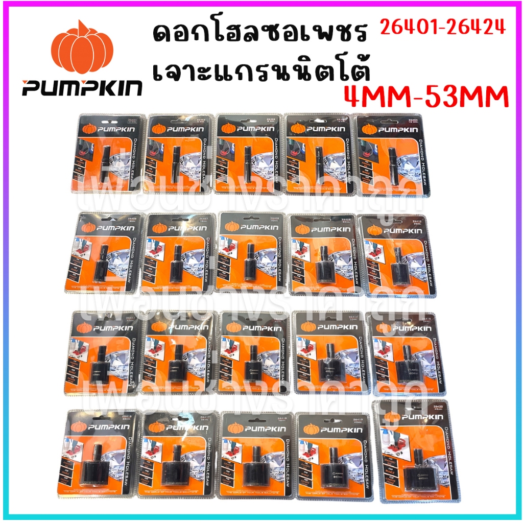 PUMPKIN ดอกโฮลซอเพชรเจาะแกรนนิตโต้ 4มม.-53มม.(26401-26424)