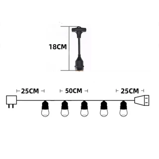 🔌IP65 สายไฟห้อยระย้า 5-10เมตร E27 ไฟLED 3W ไฟกลางแจ้ง ไฟตกแต่งสวน คริสต์มาสและปีใหม่ งานคุณภาพ กันน้ำ เส้นหนา