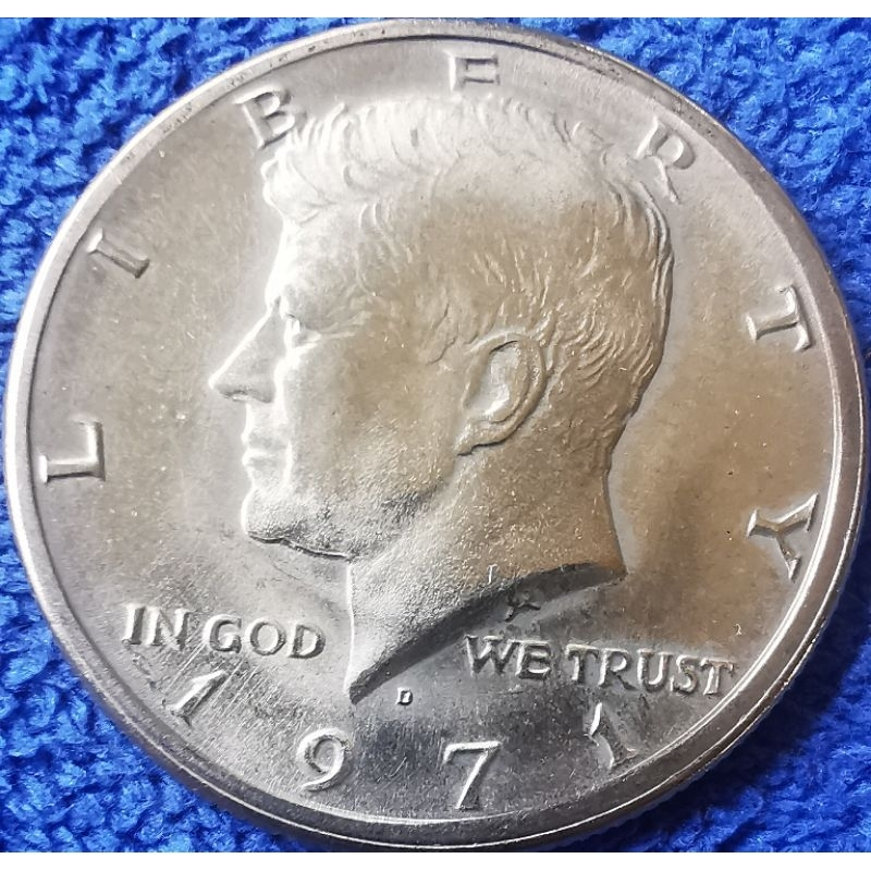 เหรียญ​สหรัฐอเมริกา​ USA, 1/2 Dollar, (Kennedy), #488, ใช้แล้ว​