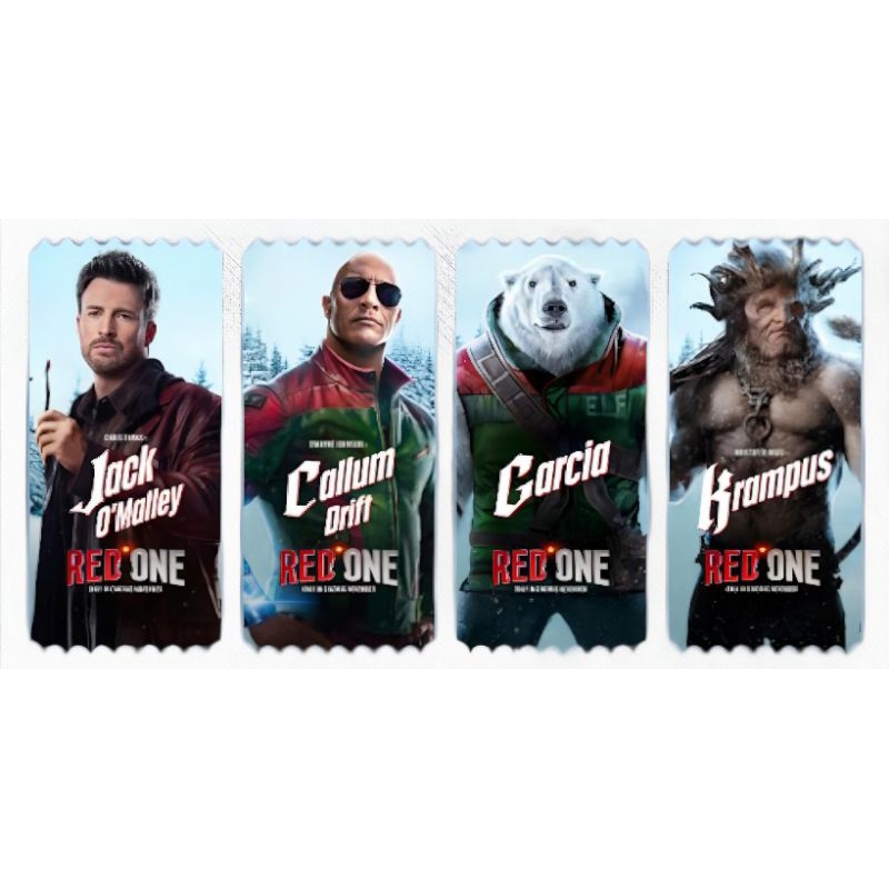 ตั๋ววิบวับ ตั๋วสะสม Red One เรดวัน แท้จาก SF Cinema Collectible Ticket Red One 2024 เรด วัน Dwayne Johnson Chris Evans