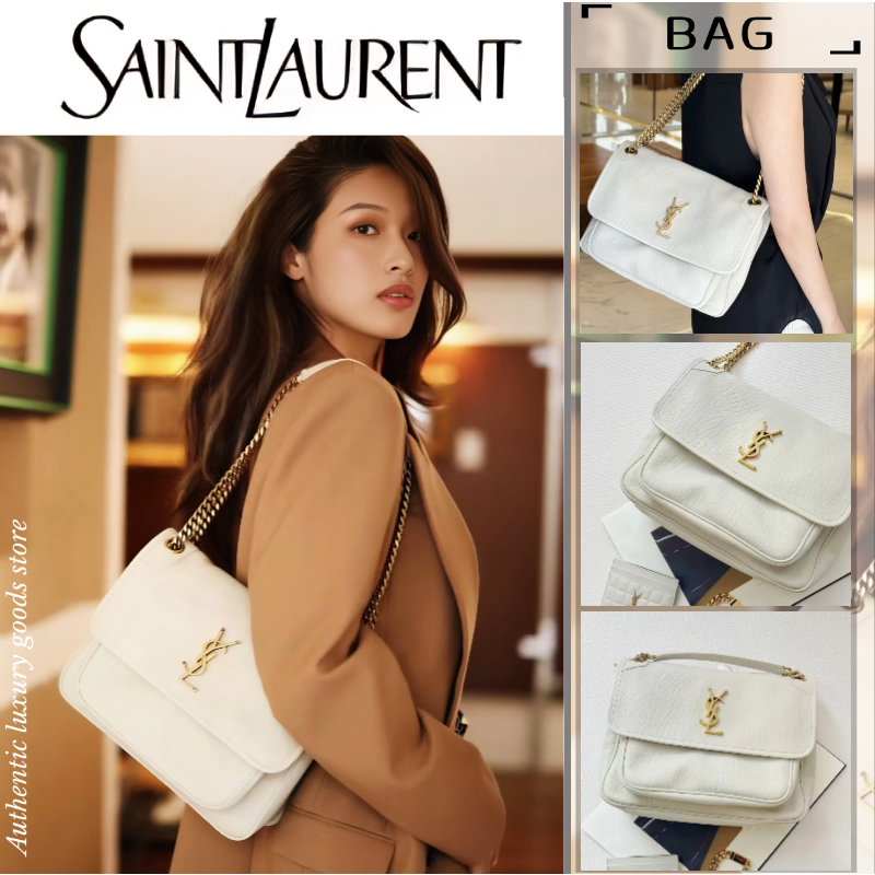 💯แท้✨อีฟ แซงต์ โลร็องต์ YSL Saint Laurent NIKI medium shoulder bag/ถุงโซ่/ถุงรักแร้