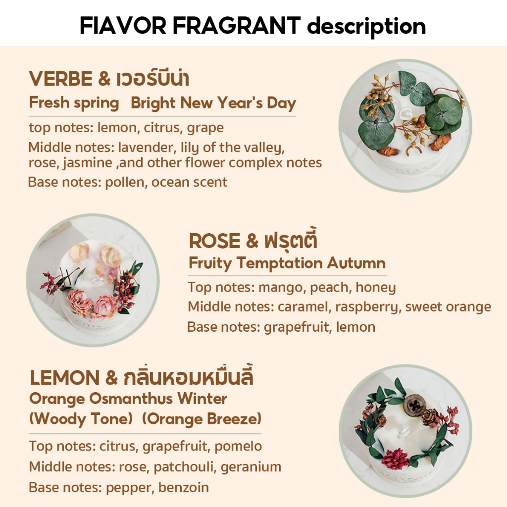 เทียนหอมไขถั่วเหลือง soy wax candle เทียนหอมอโรม่า เทียนหอมปรับอากาศ ตกแต่งห้อง - รูปที่ 6