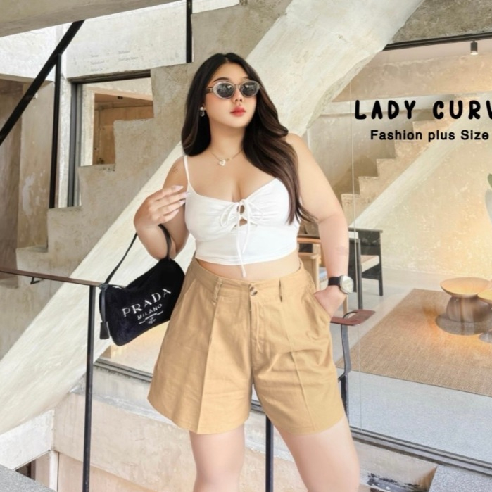 กางเกงขาสั้น รุ่นลำลองเอวสูง โทนน้ำตาล สม็อคหลัง พลัสไซต์ เอวได้ถึง 32++ สาวอวบ อ้วน - รูปที่ 3