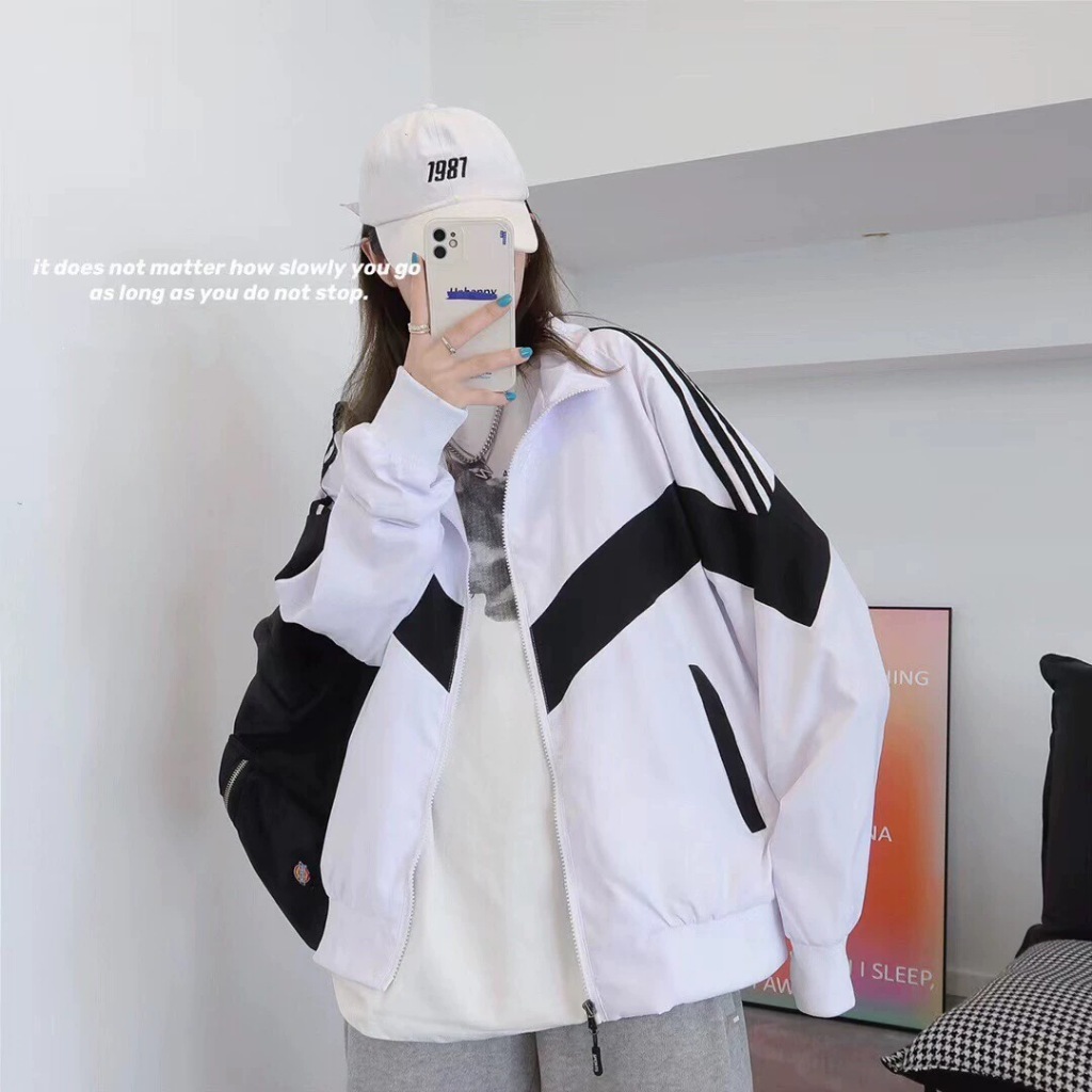 .แจ็กเก็ตแบบหลวมๆใส่ในฤดูใบไม้ร่วงผู้ชายฤดูใบไม้ผลิคอตั้งลำลองแนวสปอร์ตแนวสปอร์ตเสื้อผ้าแนวขวางบางๆความยาวปกติวัสดุอื่นๆ