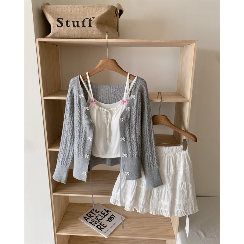 Theyourlooks 817 Ribbon Tie Cardigan คาร์ดิแกนผูกโบว์ด้านหน้า