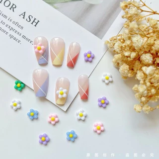 อะไหล่ดอกไม้ไข่ดาว อะไหล่ติดเล็บน่ารัก สีสันสดใส 50ชิ้น/ห่อ สินค้าพร้อมส่ง