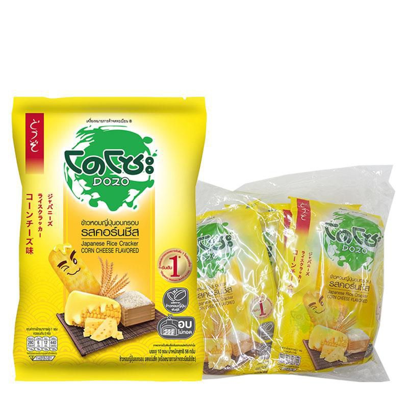 โดโซะ ข้าวหอมญี่ปุ่นอบกรอบ รสคอร์นชีส 56 ก. x 6