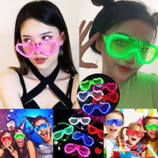 พร้อมส่ง❤️แว่นตามีไฟ LED แว่นตาปาร์ตี้ เรืองแสง หลายสไตล์สี