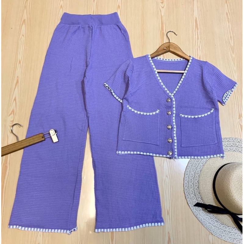 LILY ชุดเซ็ต 2 ชิ้น[เสื้อ+กางเกง] งานนำเข้าผ้าไหมพรมสวยพรีเมี่ยม ตัดขอบเพิ่มความลัคชู แมทช์กันอย่างลงตัว แนะนำเลยค่า - รูปที่ 2