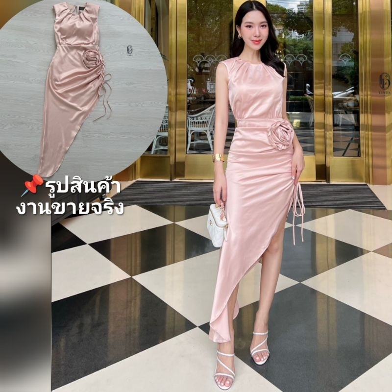 ชุดคุณภาพดี ตรงปก ร้านนี้มีพร้อมส่งเลย ไม่ต้องเช็ค*ส่งไว เดรส ชุดออกงานสี​ ชมพู​ นู๊ด​ Linda​