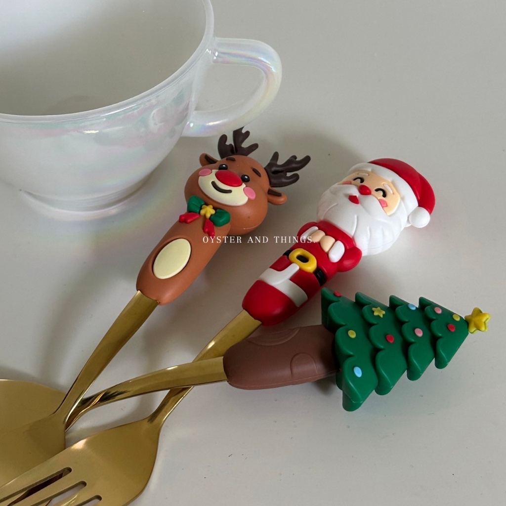 ส้อมขนมคริสต์มาส | Santa fork | Christmas | Oyster and Things.