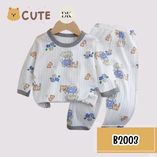 ชุดนอนแขนยาว ขายาว เสื้อผ้าเด็ก ชุดนอนกันหนาว ผ้าcotton