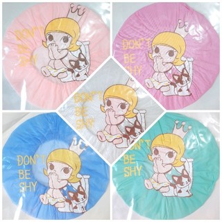 👒หมวกอาบน้ำ ลาย Don't be shy หมวกคลุมผมอาบน้ำ
