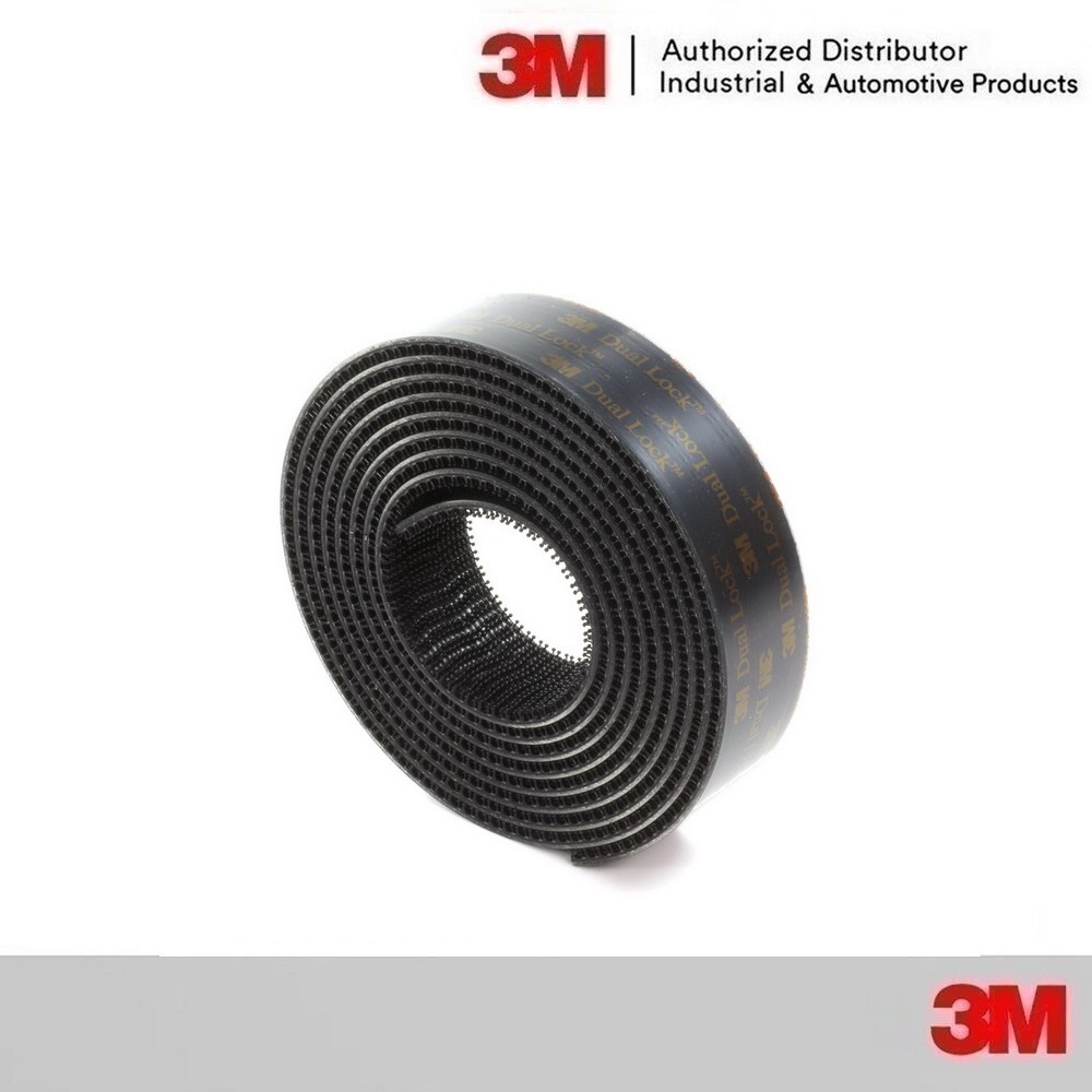 3M SJ3550 CF สีดำ หน้ากว้าง 1นิ้วx ยาว 3ฟุต (0.9เมตร) เทปตีนตุ๊กแก Dual Lock หลังกาวอะคริลิค