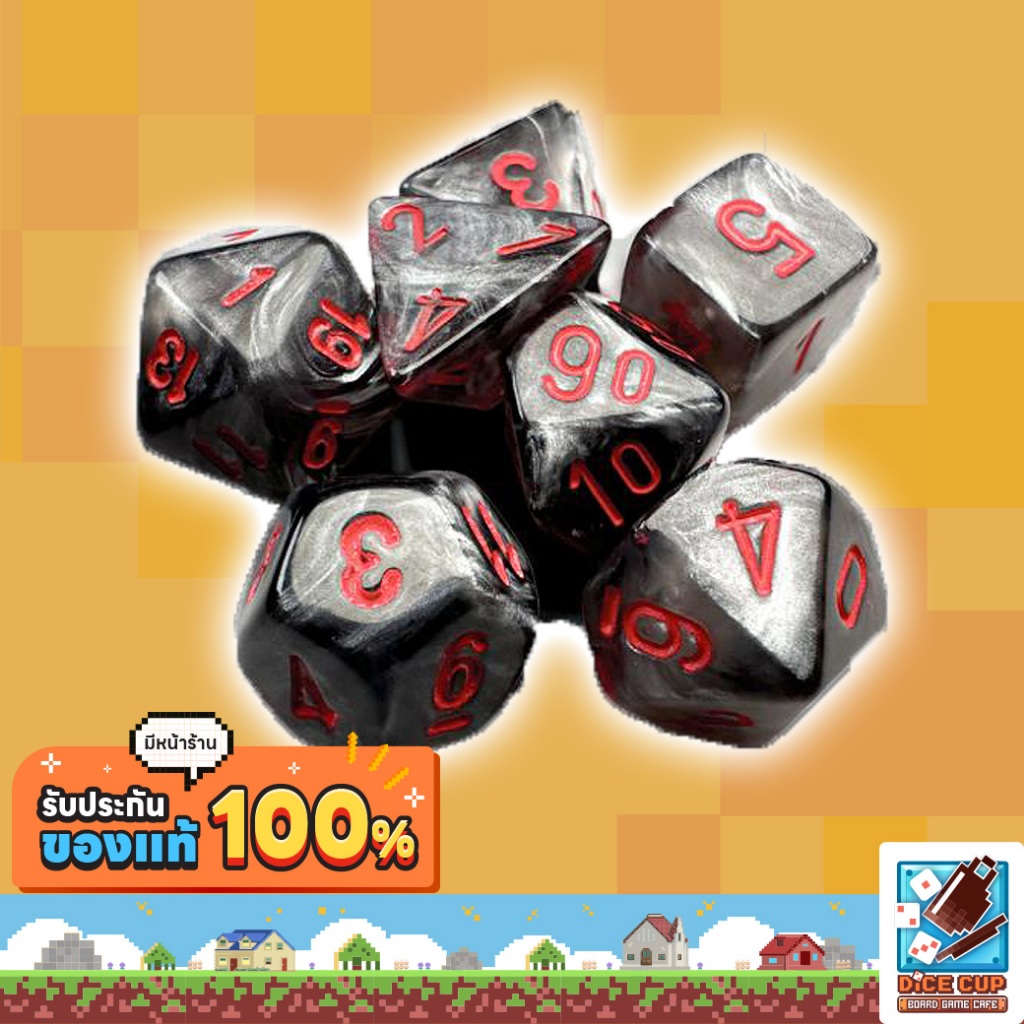 [ของแท้] ลูกเต๋า Chessex Dice Velvet Mini-Polyhedral 7-die Set สำหรับเกมกระดาน/ บอร์ดเกม/ RPG/ DnD/ 