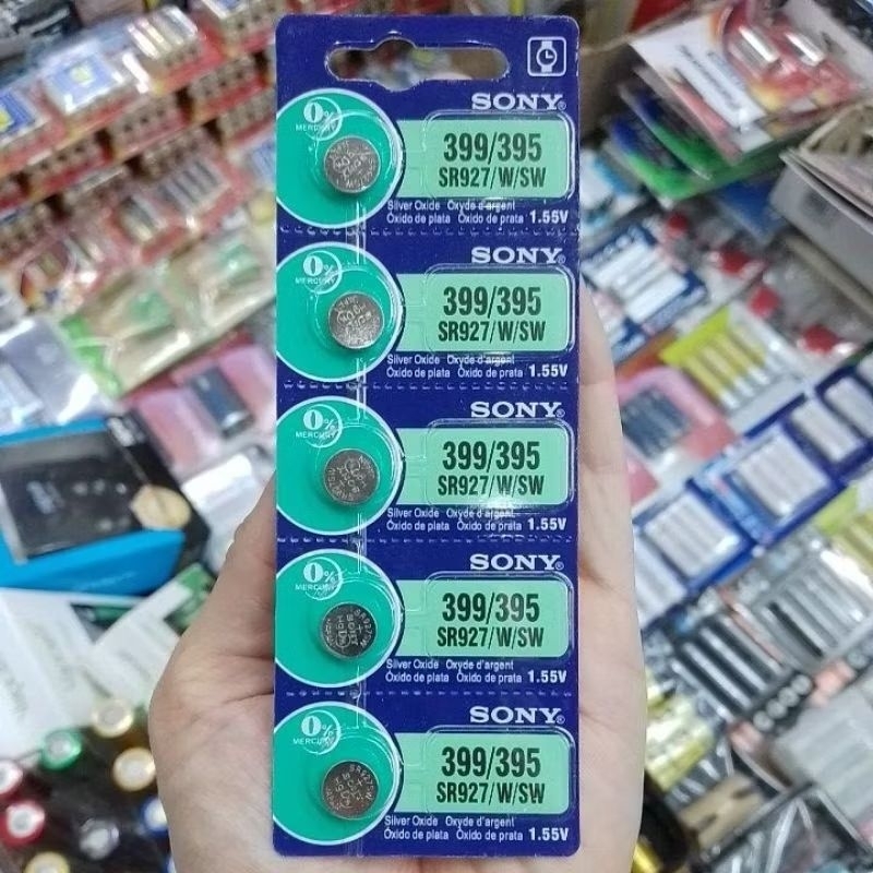(5ก้อน) ถ่านกระดุม Sony 395/399, 395, SR927SW 1.55V จำนวน 5ก้อน Silver Oxide Battery ของใหม่