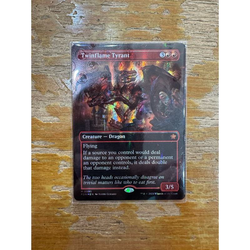 MTG Foundations Variants Foil: Twinflame Tyrant (0395 - Borderless Mana Foil)