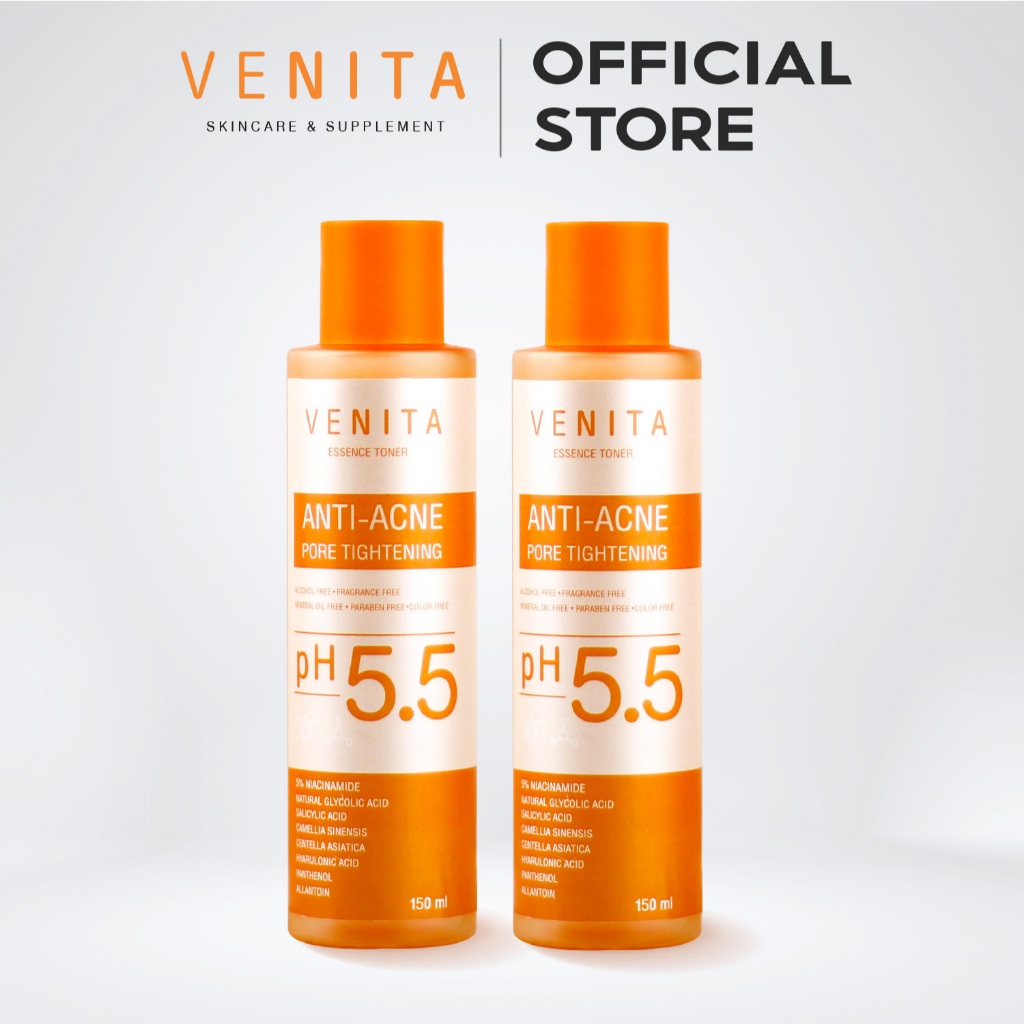 [เอสเซนส์โทนเนอร์ลดสิว] VENITA ANTI-ACNE PORE TIGHTENING ESSENCE TONER  150 MLโทนเนอร์เวนิต้า สำหรับคนเป็นสิว ผิวแพ้ง่าย