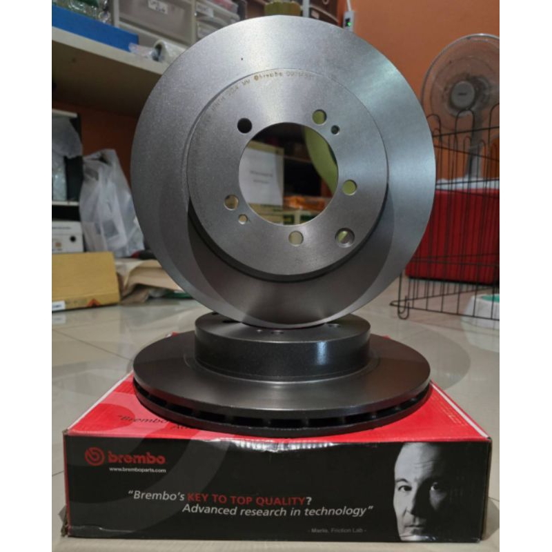 จานเบรคหลังชิ้นเดียว แบบเรียบ Brembo ขนาด 330 mm. สำหรับ Evolution 10