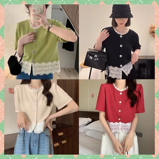 Fashion clothing เสื้อผู้หญิง เสื้อผ้าผู้หญิงงานเข้าใหม่ ดีเทลเป็นลูกไม้ตรงชายเสื้อและขอบคอ งานดี งานปัง งานสวยๆแบบนี้